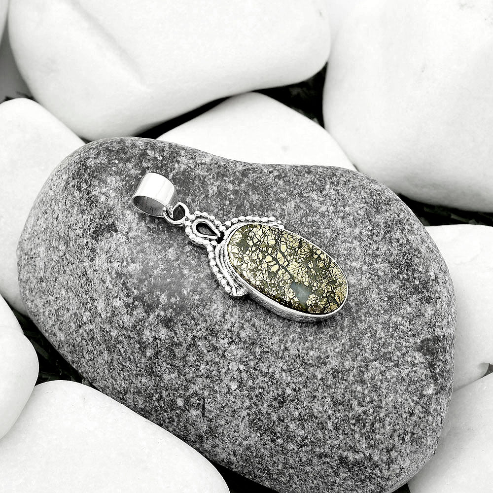 Natural Nipomo Marcasite Agate Pendant P-1092 SDP115266