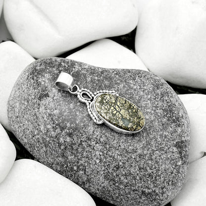 Natural Nipomo Marcasite Agate Pendant P-1092 SDP115266