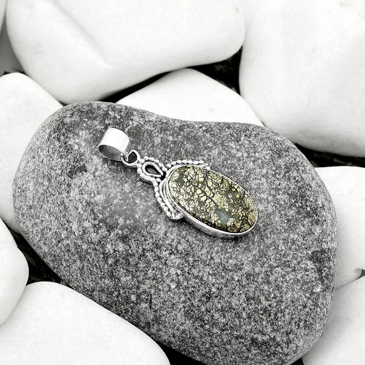 Natural Nipomo Marcasite Agate Pendant P-1092 SDP115266