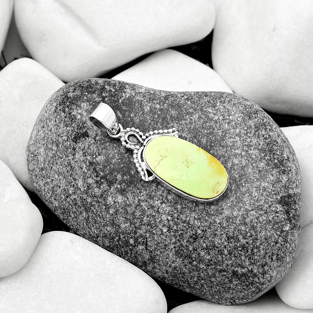 Natural Lemon Chrysocolla - Brazil Pendant P-1092 SDP115267