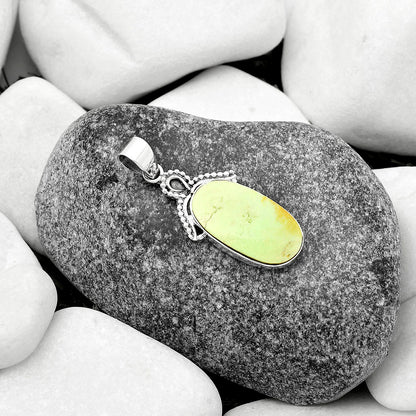 Natural Lemon Chrysocolla - Brazil Pendant P-1092 SDP115267