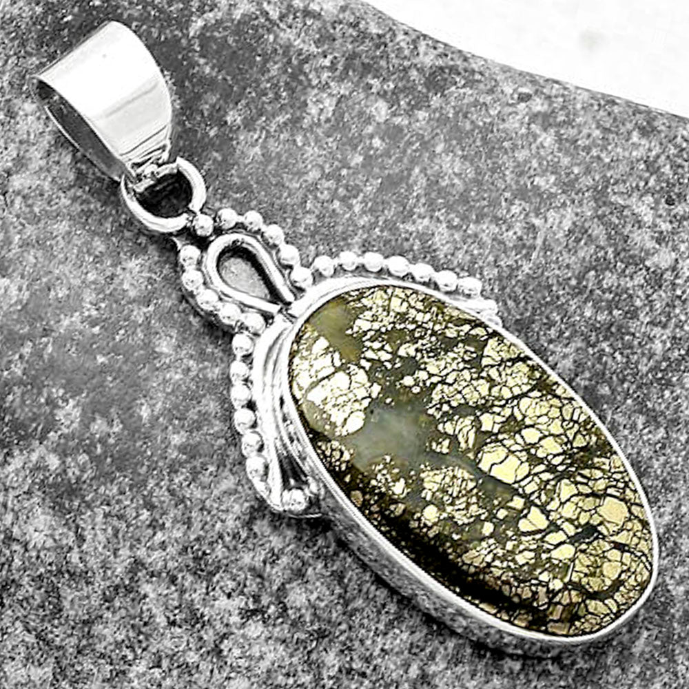 Natural Nipomo Marcasite Agate Pendant P-1092 SDP115269