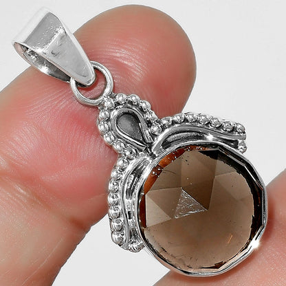 Faceted Natural Smoky Quartz - Brazil Pendant P-1092 SDP115292