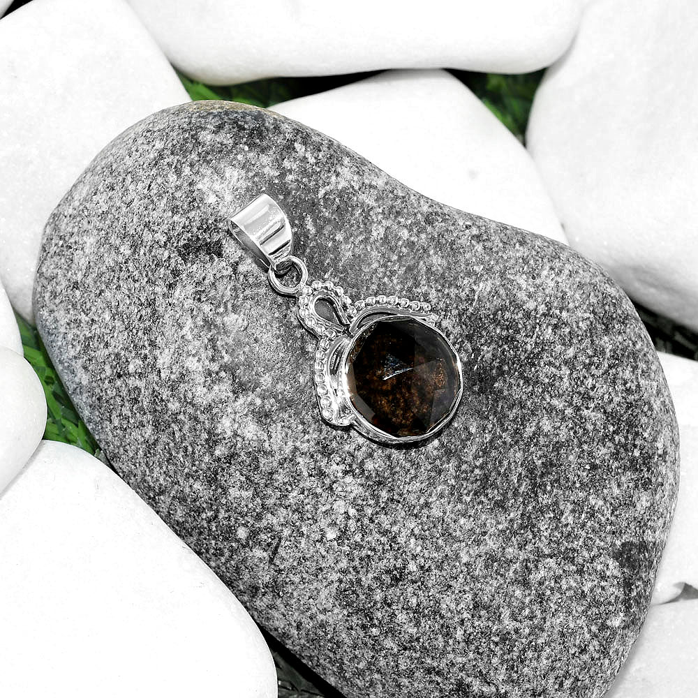 Faceted Natural Smoky Quartz - Brazil Pendant P-1092 SDP115292