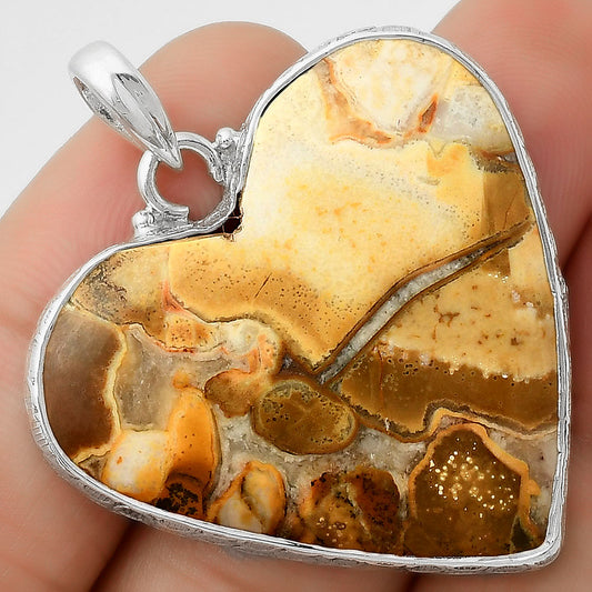 Heart Natural Cobra Jasper Pendant P-1043 SDP115295