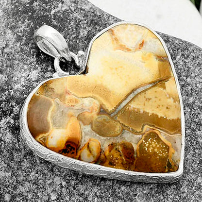 Heart Natural Cobra Jasper Pendant P-1043 SDP115295