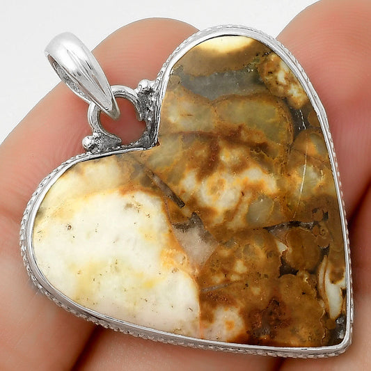 Heart Natural Cobra Jasper Pendant P-1043 SDP115297