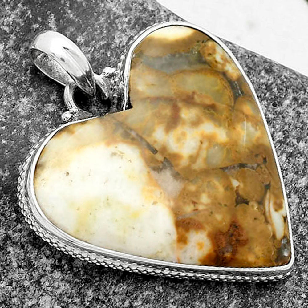 Heart Natural Cobra Jasper Pendant P-1043 SDP115297