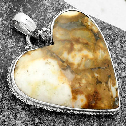 Heart Natural Cobra Jasper Pendant P-1043 SDP115297