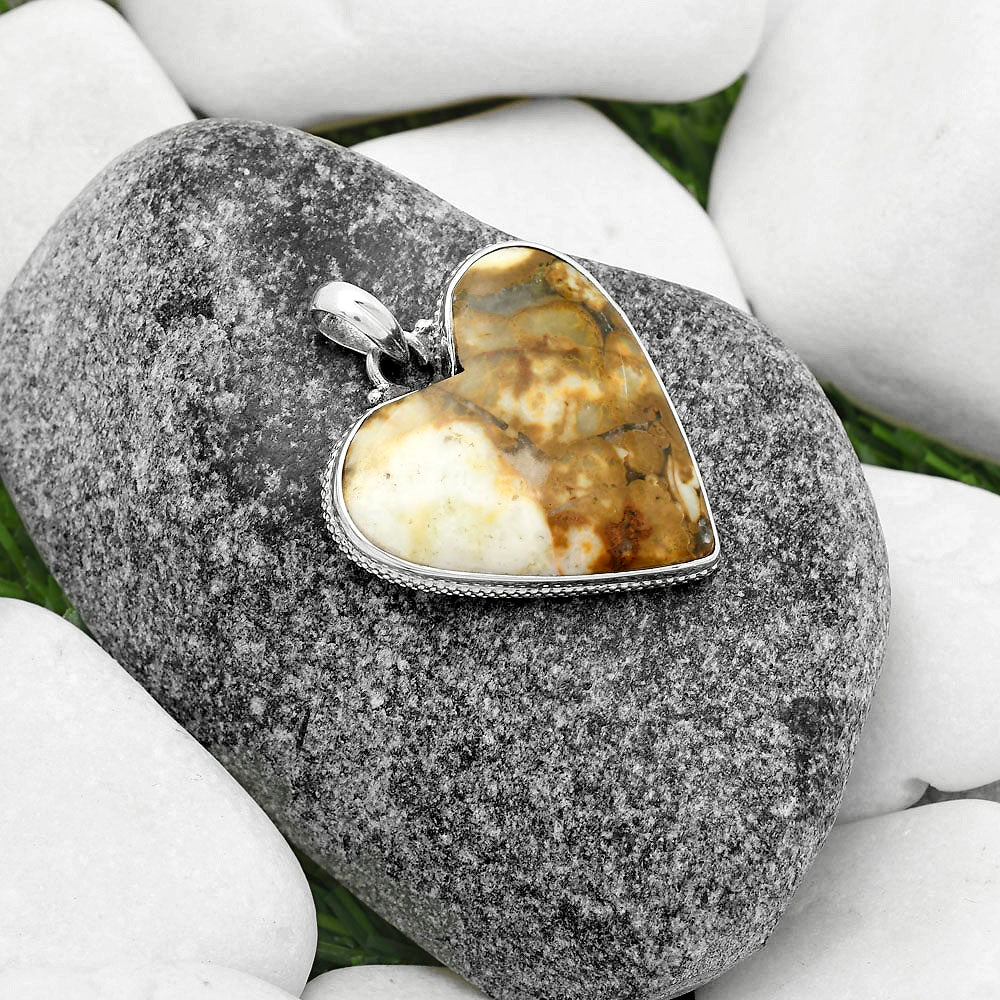 Heart Natural Cobra Jasper Pendant P-1043 SDP115297