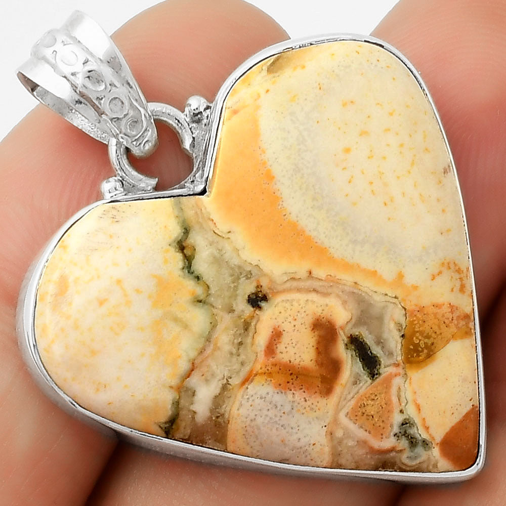 Heart Natural Cobra Jasper Pendant P-1043 SDP115298