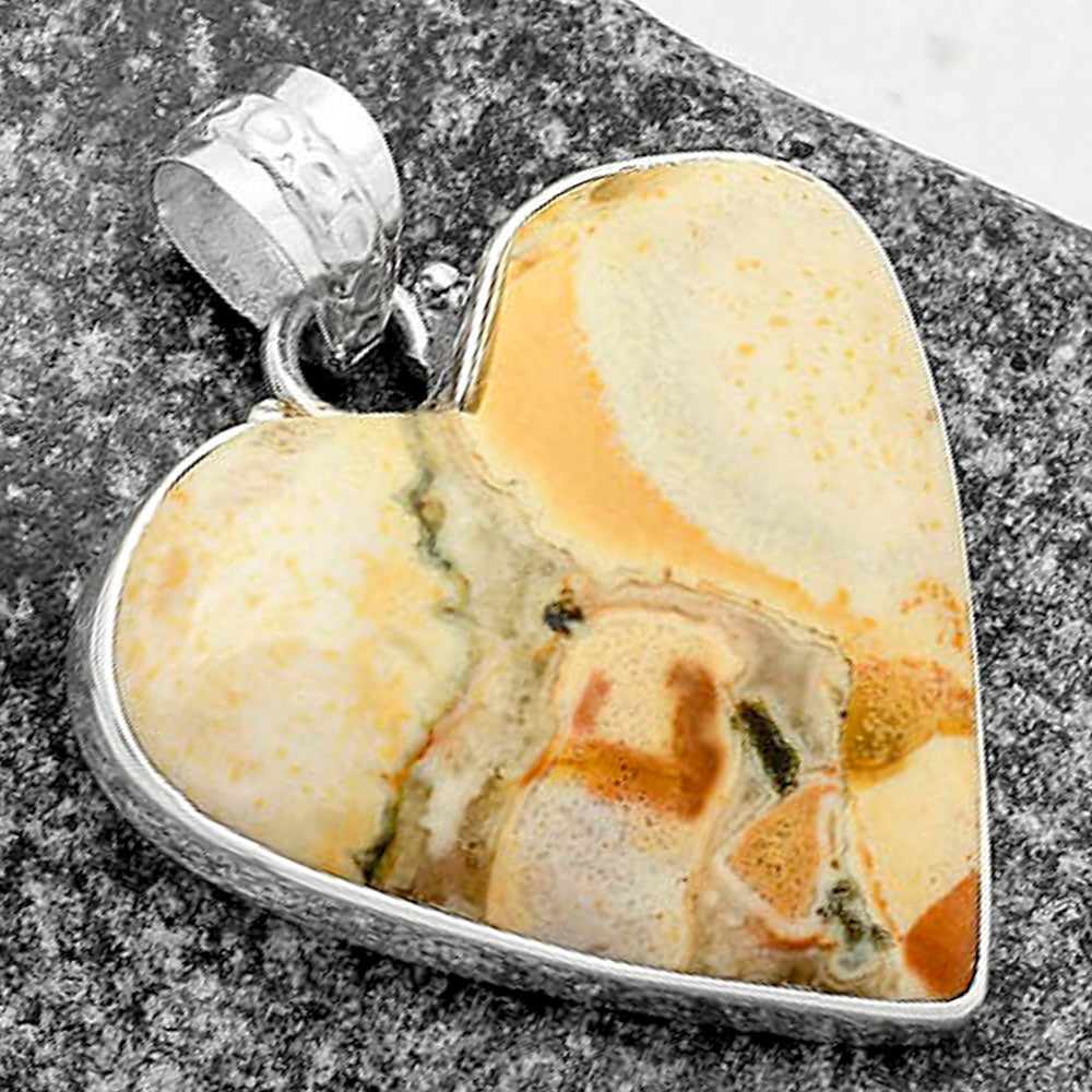 Heart Natural Cobra Jasper Pendant P-1043 SDP115298