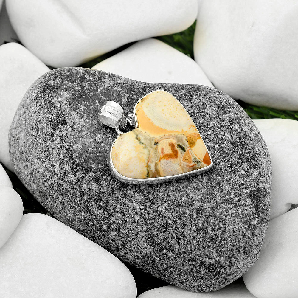 Heart Natural Cobra Jasper Pendant P-1043 SDP115298
