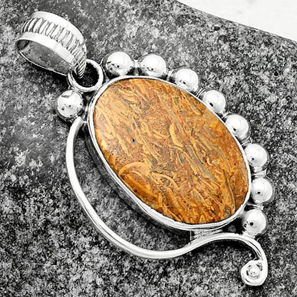 Natural Coquina Fossil Jasper - India Pendant P-1022 SDP115303