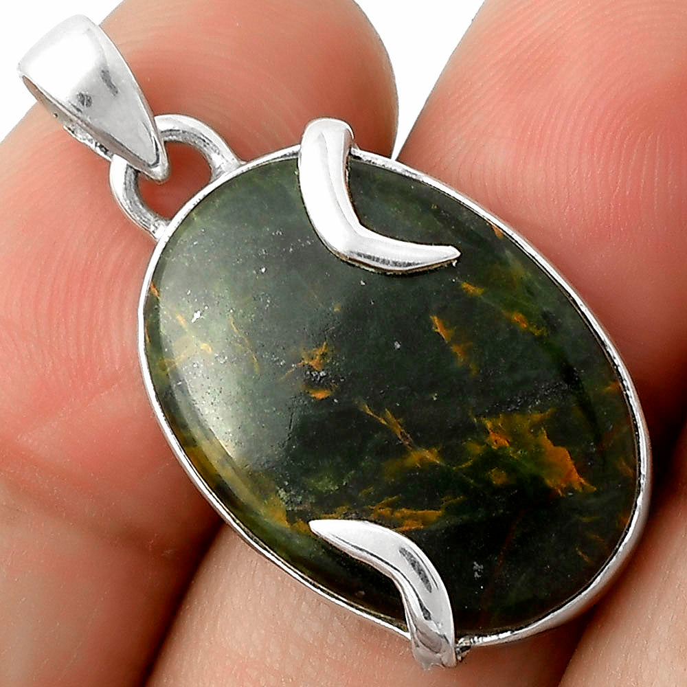Natural Turkish Rainforest Chrysocolla Pendant P-1560 SDP115354