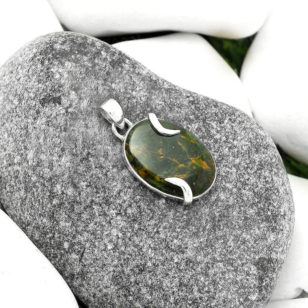 Natural Turkish Rainforest Chrysocolla Pendant P-1560 SDP115354