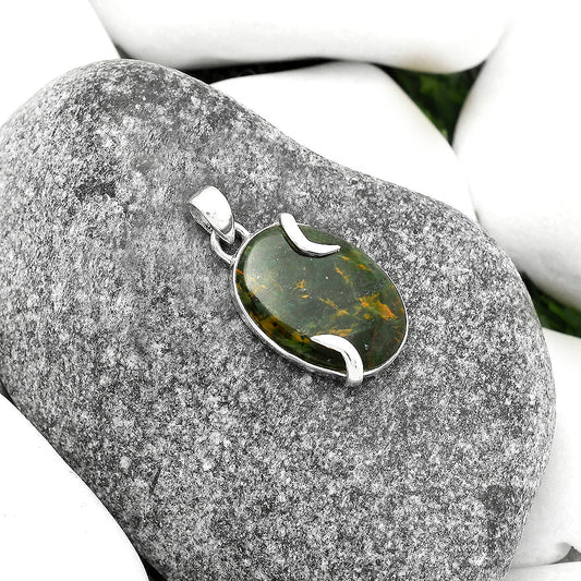 Natural Turkish Rainforest Chrysocolla Pendant P-1560 SDP115354