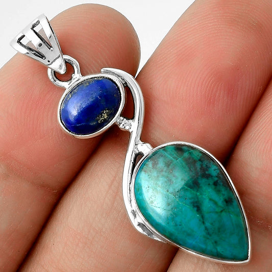 Natural Azurite Chrysocolla & Lapis Pendant P-1026 SDP115483