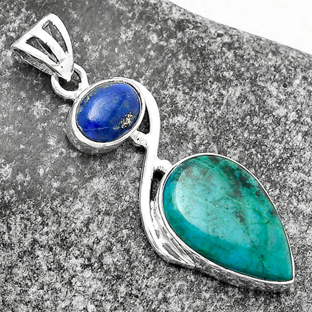 Natural Azurite Chrysocolla & Lapis Pendant P-1026 SDP115483
