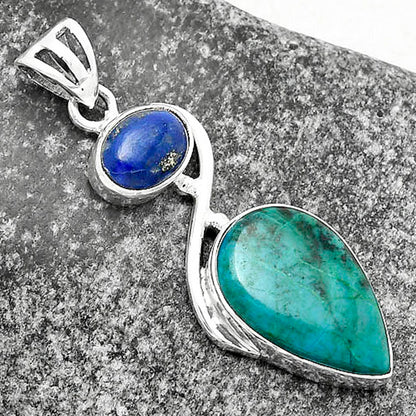 Natural Azurite Chrysocolla & Lapis Pendant P-1026 SDP115483