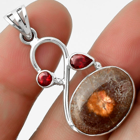 Natural Mexican Bird Eye & Garnet Pendant P-1027 SDP115525