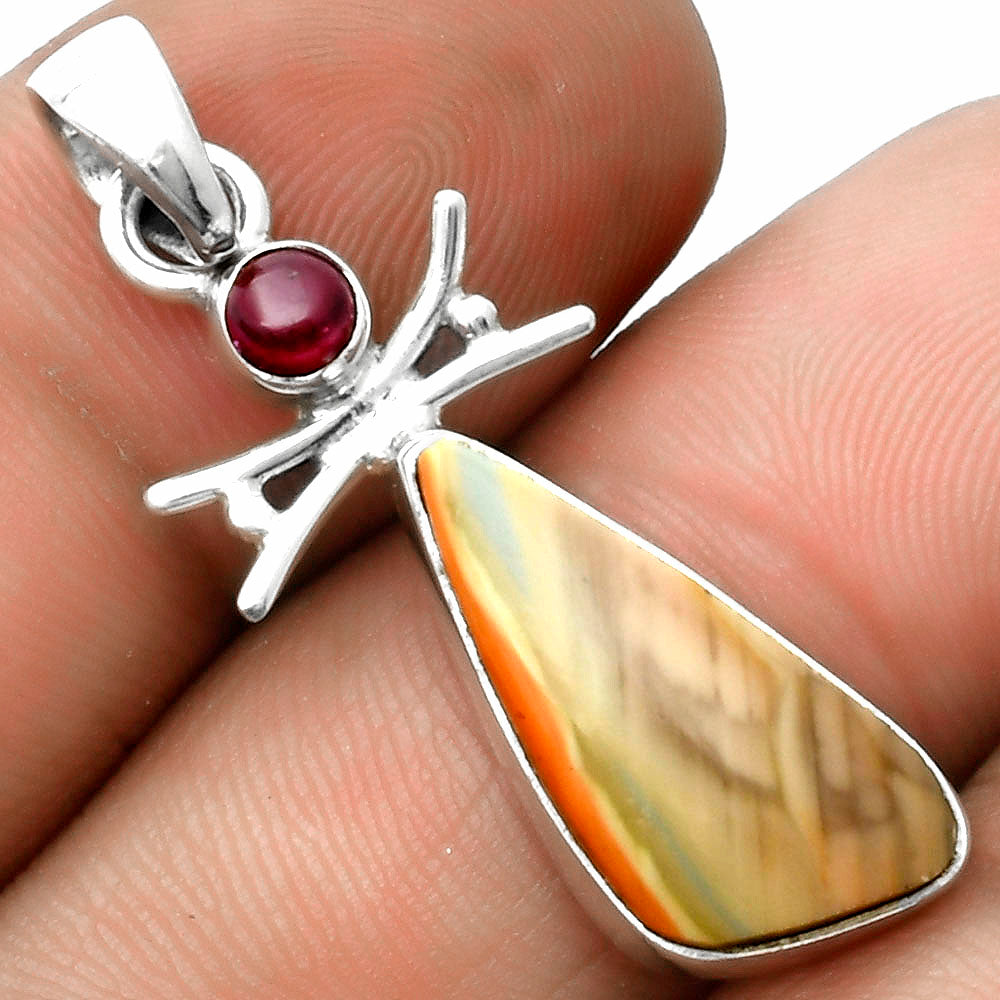 Imperial Jasper - Mexico & Garnet Pendant P-1243 SDP115699