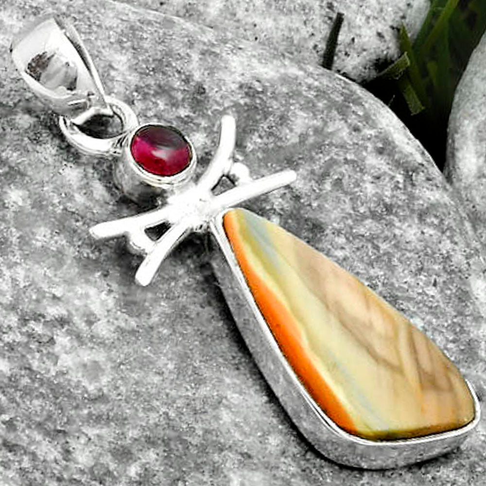 Imperial Jasper - Mexico & Garnet Pendant P-1243 SDP115699