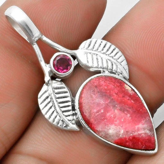 Natural Pink Thulite Norway & Garnet Pendant P-1416 SDP115700