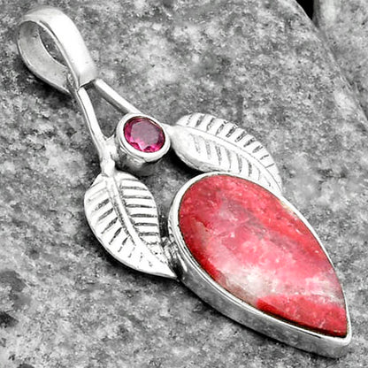 Natural Pink Thulite Norway & Garnet Pendant P-1416 SDP115700