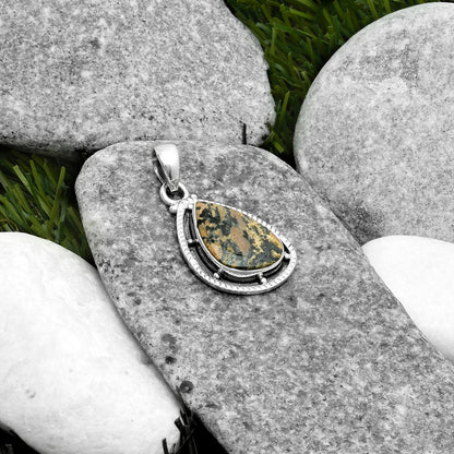 Natural Russian Honey Dendrite Opal Pendant P-1495 SDP115707