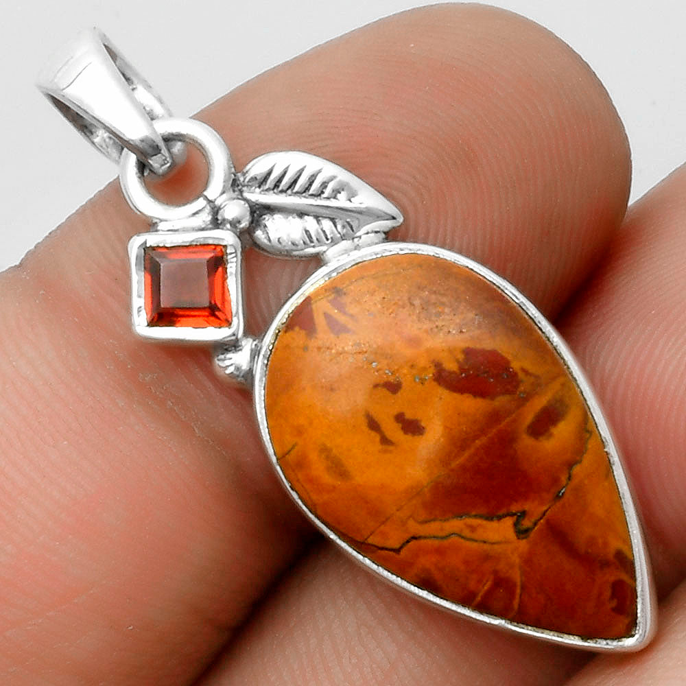 Natural Noreena Jasper & Garnet Pendant P-1652 SDP115714