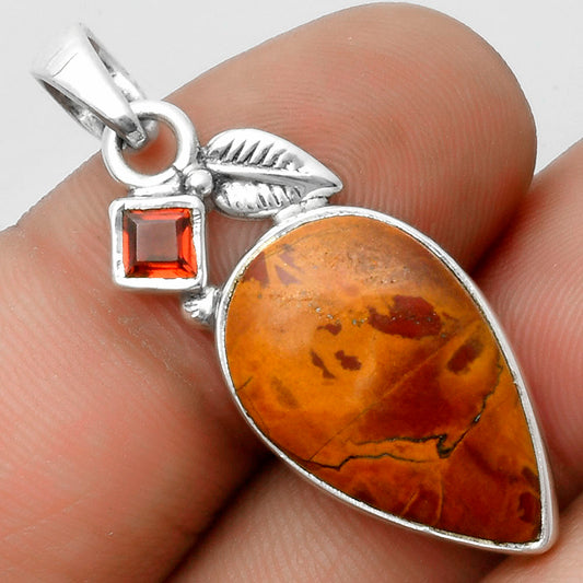 Natural Noreena Jasper & Garnet Pendant P-1652 SDP115714
