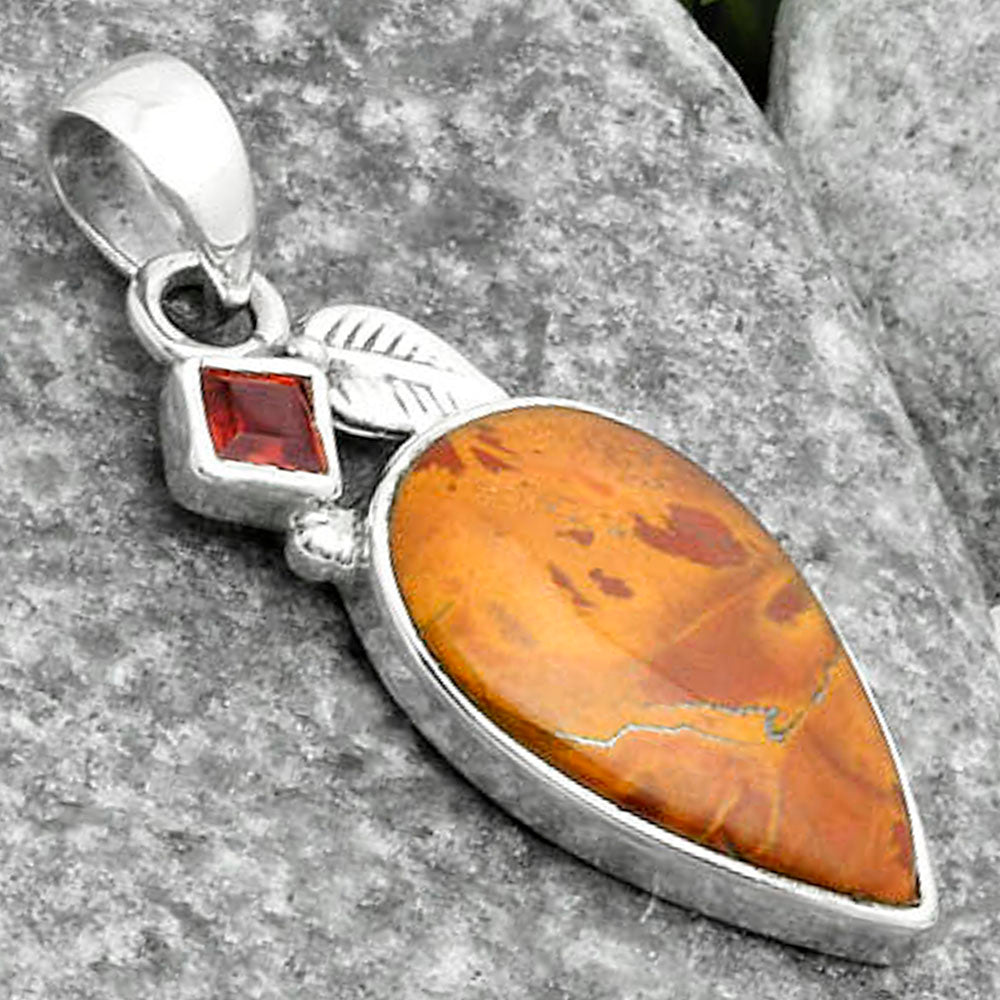 Natural Noreena Jasper & Garnet Pendant P-1652 SDP115714