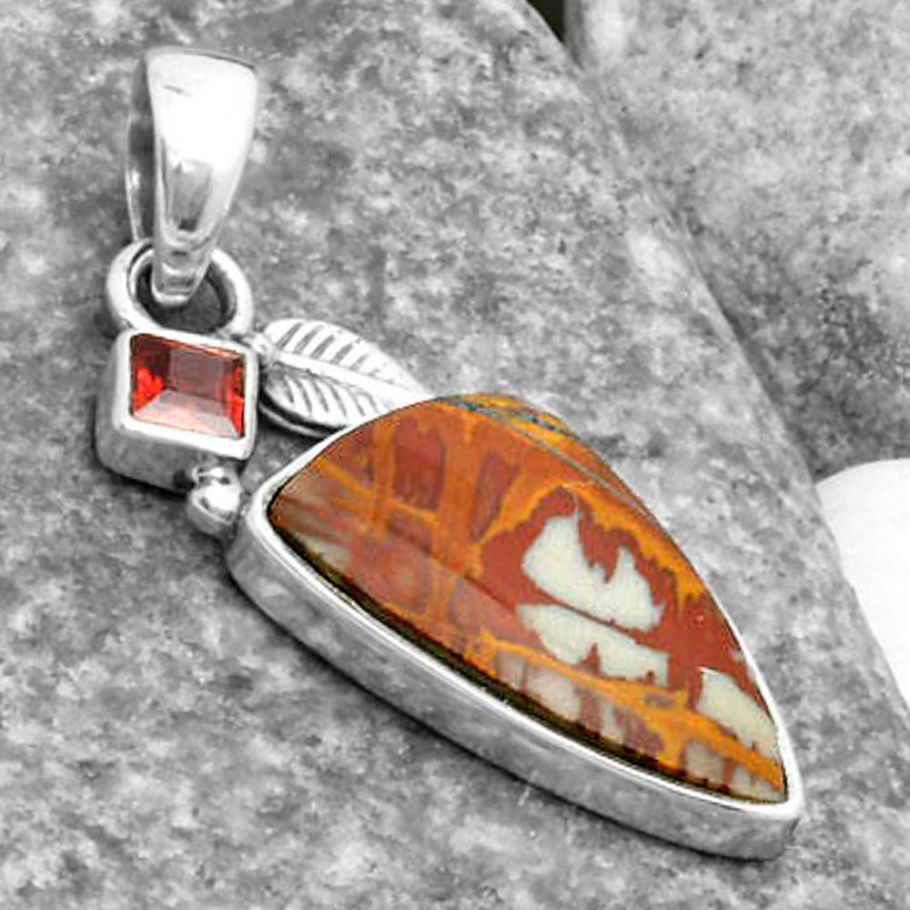 Natural Noreena Jasper & Garnet Pendant P-1652 SDP115717