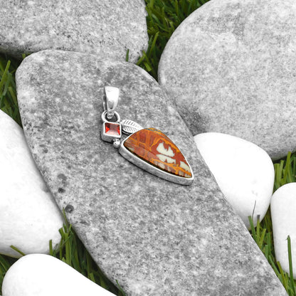 Natural Noreena Jasper & Garnet Pendant P-1652 SDP115717
