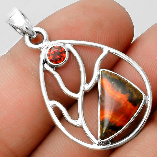 Rare Cady Mountain Agate & Garnet Pendant P-1572 SDP115742