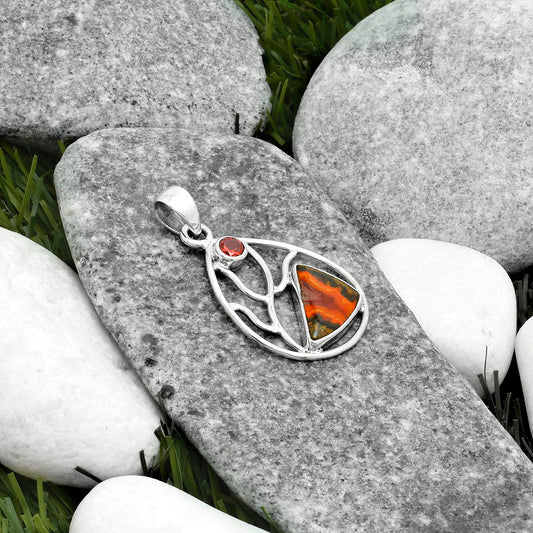 Rare Cady Mountain Agate & Garnet Pendant P-1572 SDP115742