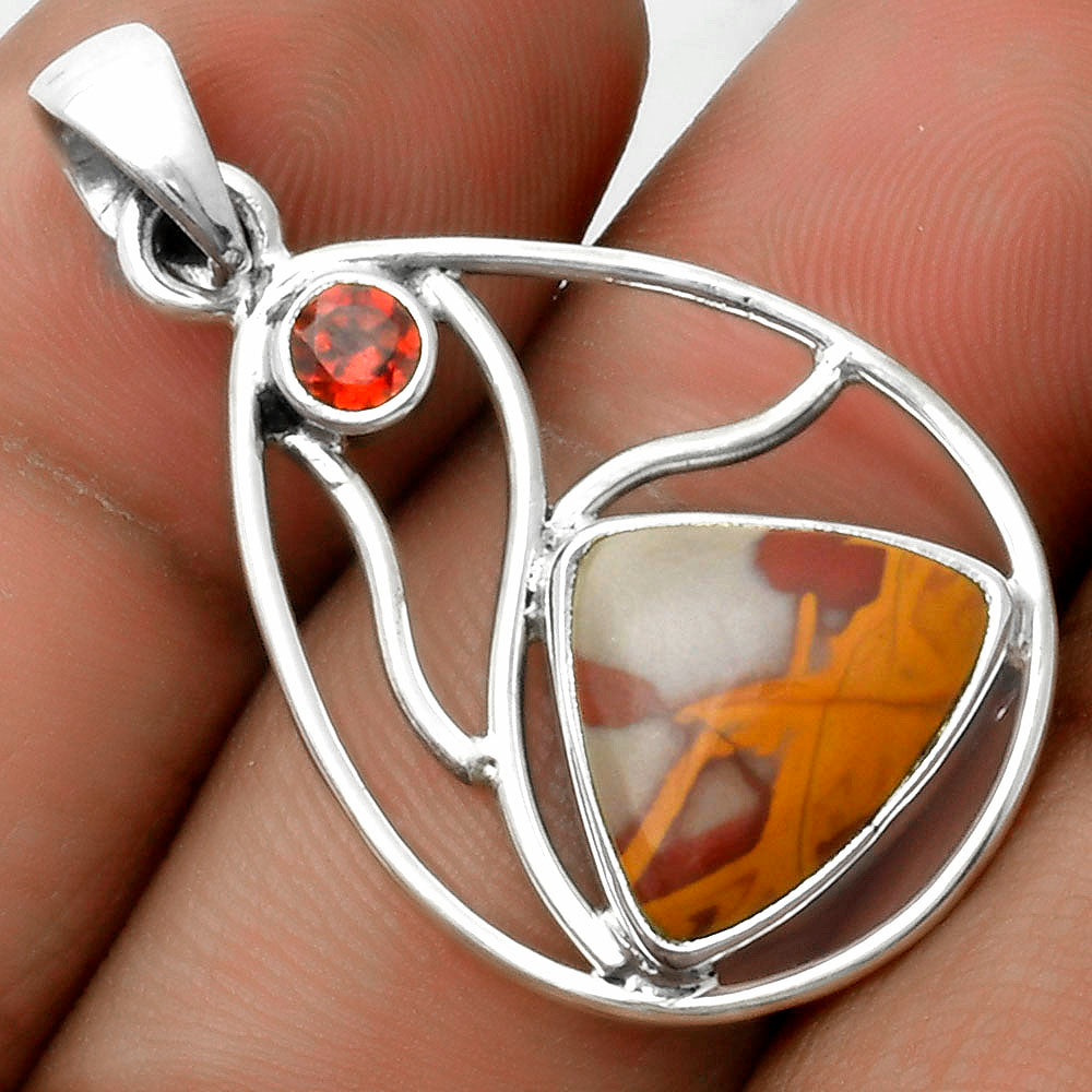 Natural Noreena Jasper & Garnet Pendant P-1572 SDP115745