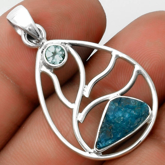 Neon Blue Apatite & Sky Blue Topaz Pendant P-1572 SDP115748