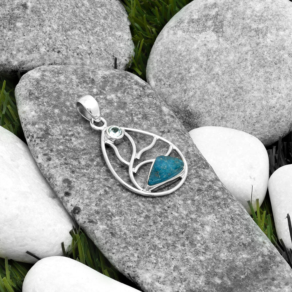 Neon Blue Apatite & Sky Blue Topaz Pendant P-1572 SDP115748