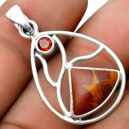 Natural Noreena Jasper & Garnet Pendant P-1572 SDP115763