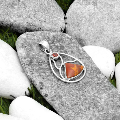 Natural Noreena Jasper & Garnet Pendant P-1572 SDP115763