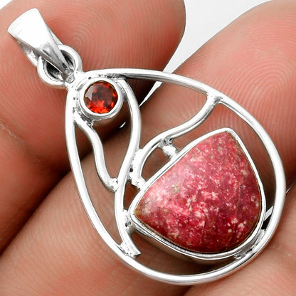 Natural Pink Thulite Norway & Garnet Pendant P-1572 SDP115766