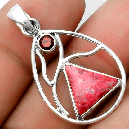 Natural Pink Thulite Norway & Garnet Pendant P-1572 SDP115772