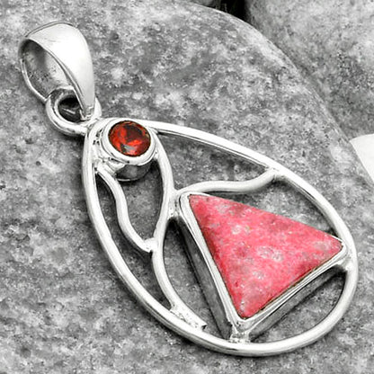 Natural Pink Thulite Norway & Garnet Pendant P-1572 SDP115772