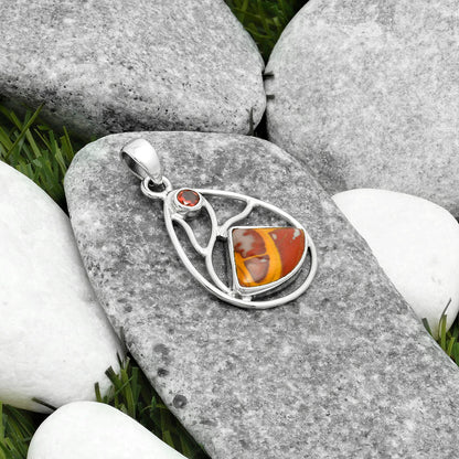 Natural Noreena Jasper & Garnet Pendant P-1572 SDP115775