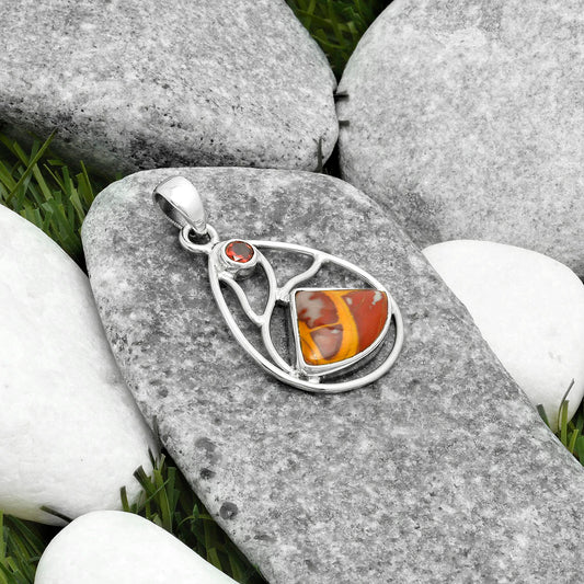 Natural Noreena Jasper & Garnet Pendant P-1572 SDP115775
