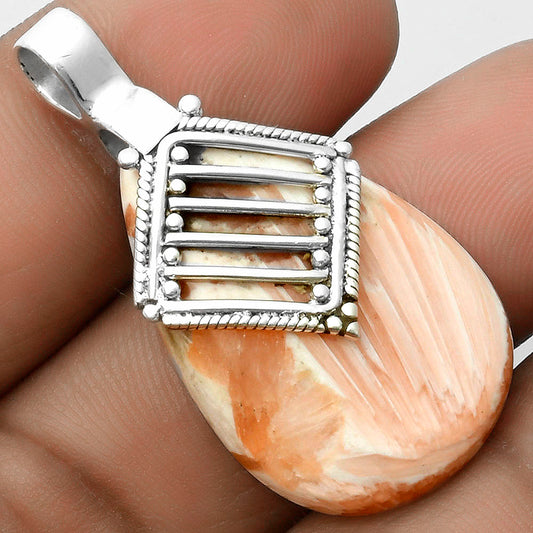 Natural Orange Scolecite - India Pendant P-1462 SDP115779