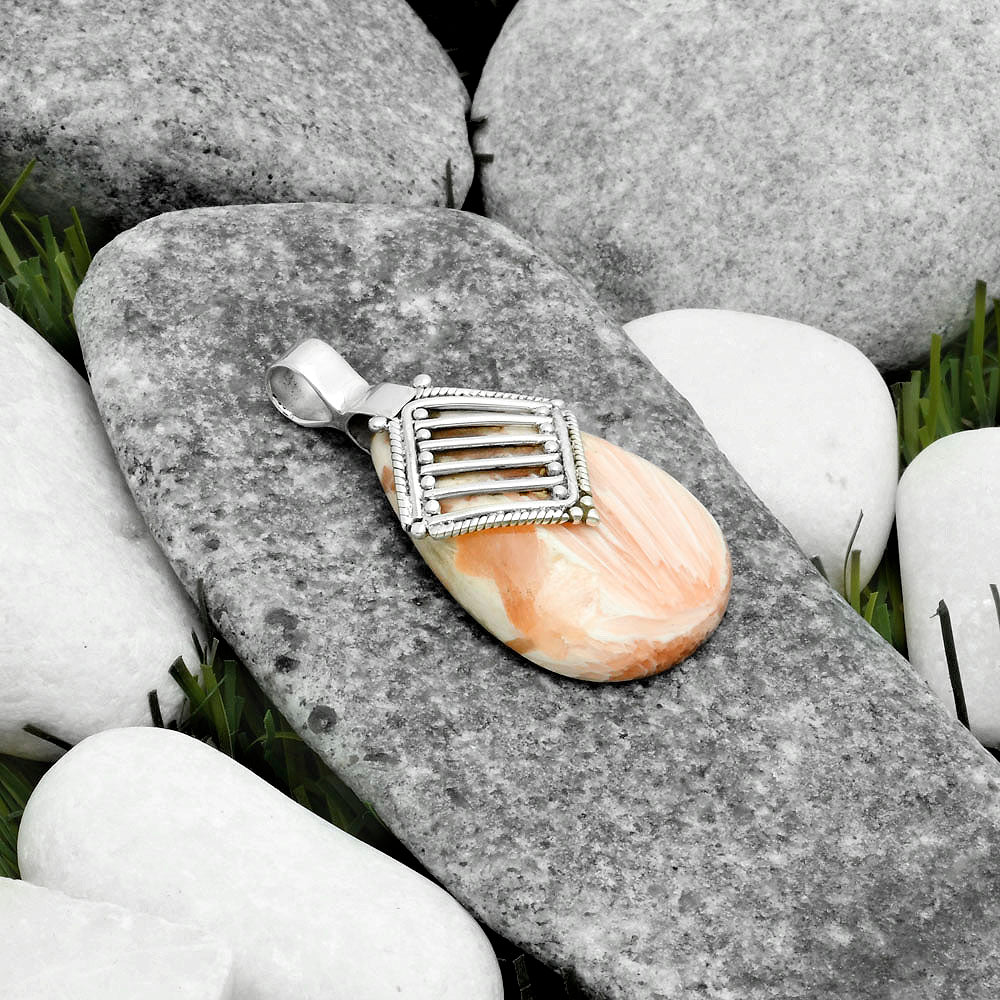 Natural Orange Scolecite - India Pendant P-1462 SDP115779
