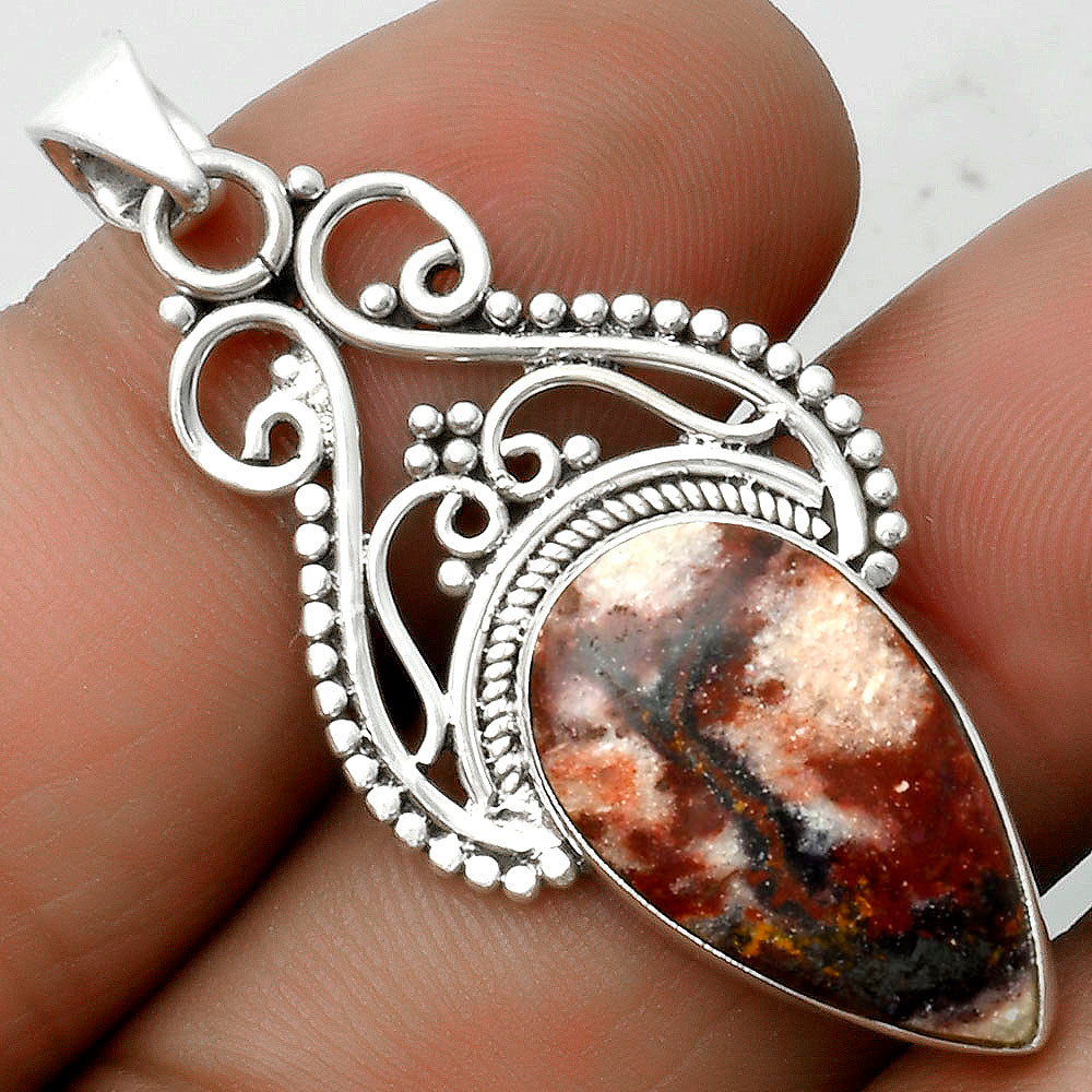 Natural Indian Blanket Jasper Pendant P-1541 SDP115780